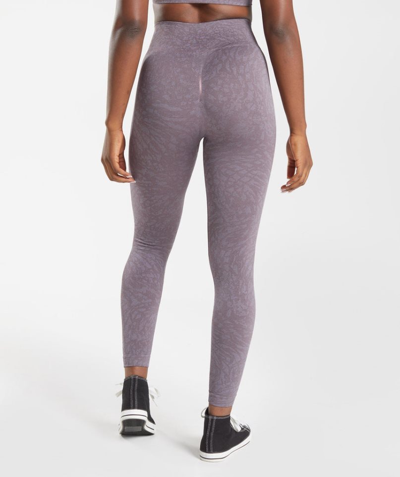 Women's Gymshark Adapt Animal Seamless Leggings Purple | CA 6183N5